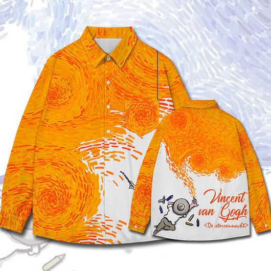 Camisa Manga Larga Unisex Estampado Óleo Artístico Creativo - Image 13