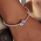 Pulsera de Cuentas de Plata Esterlina S925 Bañada en Oro Blanco