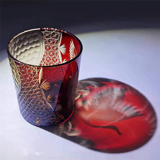 Vaso de Whiskey Edo Kiriko Pino y Grúa - Artesanía Japonesa - Image 33