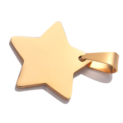 Dije Estrella de Cinco Puntas en Acero Titanio - Collar Colgante Minimalista - Image 7