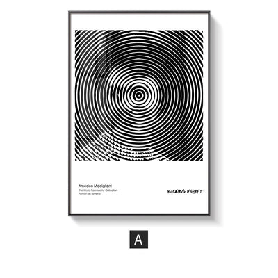 Cuadro Abstracto Corrugado Blanco y Negro para Sala de Estar - Image 9