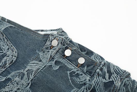 Pantalón Denim con Tirantes y Estampado Floral para Hombre - Image 19