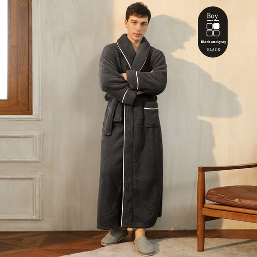 Bata de Invierno en Terciopelo Algodón para Parejas - Pijama Largo Talla Grande Lujo Ligero - Image 17