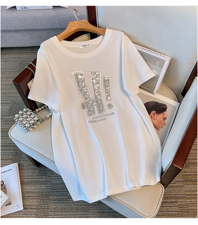 Blusa Básica Escote Redondo Talla Grande con Efecto Reductor de Manga Corta - Image 9