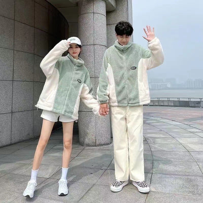Abrigo de Polar Berber con Costuras Verde Menta para Hombre y Mujer - Image 9