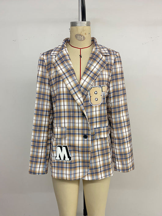 Blazer Cuadros Estilo Universitario para Mujer - Image 21