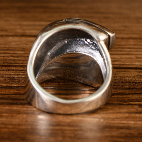 Anillo Retro de Plata 925 Negro para Hombre
