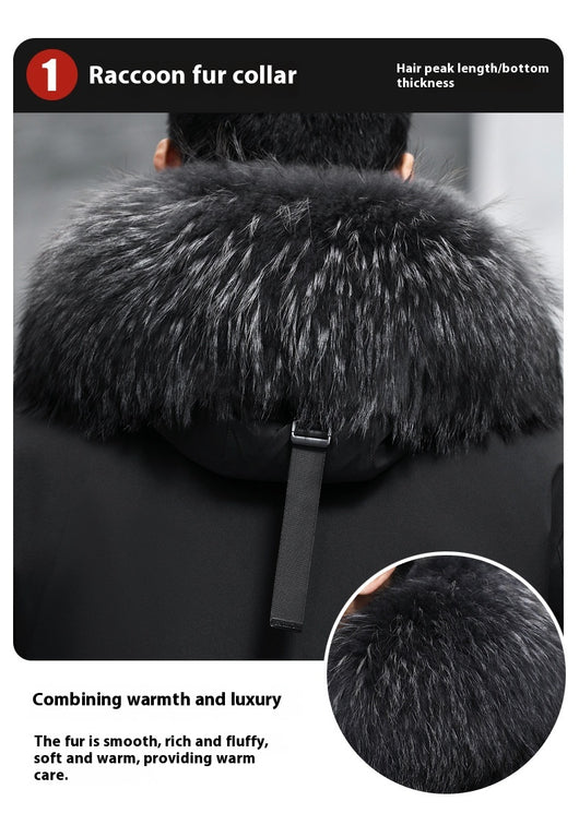 Abrigo de Piel con Cuello de Mapache y Zorro - Image 22