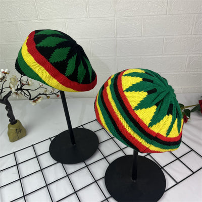 Boina de Lana Tejida a Mano - Diseño Bloques de Color Jamaica - Image 12