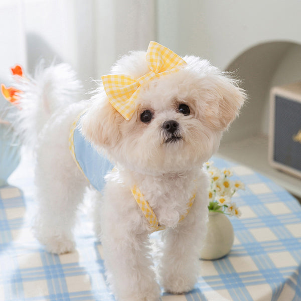 Chaleco Arnés con Moño y Textura Alivio Cardíaco para Perros Pequeños