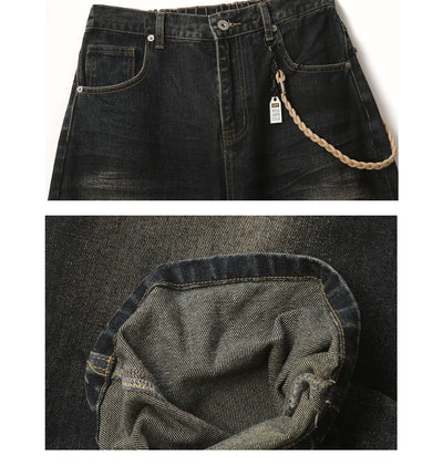 Pantalones Vaqueros Vintage Desgastados Estilo Americano - Image 7