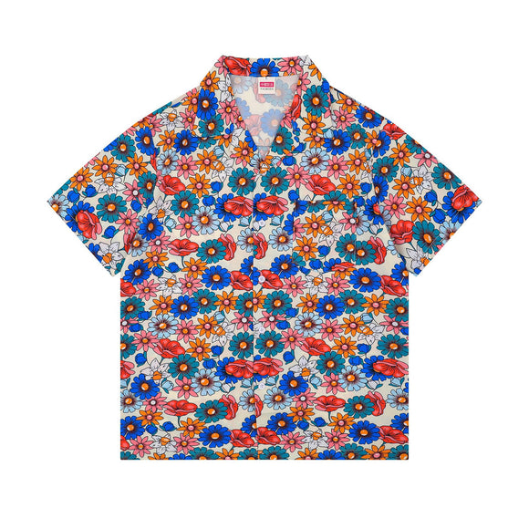 Camisa Clásica Retro Americana con Pajarita Cubana para Hombre
