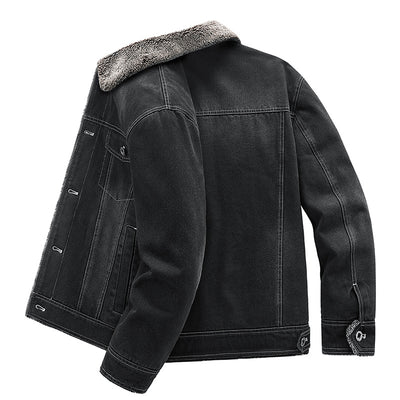Sudadera de Mezclilla Forrada en Polar - Abrigo Grueso y Cálido para Hombre - Image 3