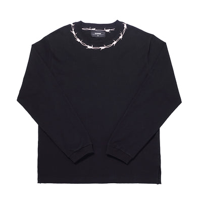 Camiseta Manga Larga Holgada con Escote de Espinas Bordadas y Abertura Lateral - Image 2