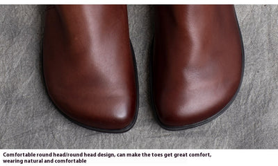 Zapatos Casuales Mujer Estilo Étnico Retro de Cuero Gamuza con Tacón Bajo - Image 11