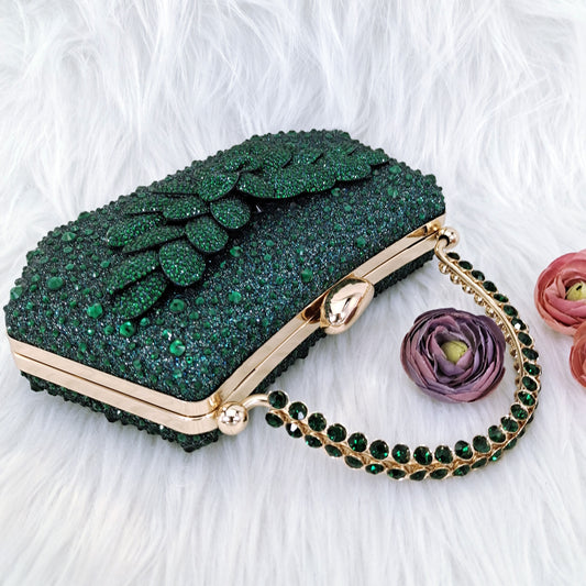 Juego de Zapatos y Bolso para Fiesta Mujer - Tacón Decorativo Hoja Artesanal - Image 3