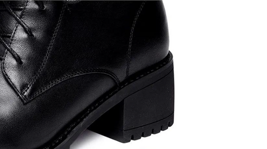 Botas Cortas de Cuero y Terciopelo Estilo Británico con Tacón Grueso - Image 8