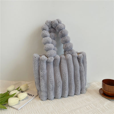 Bolso de Hombro Amplio con Capacidad Grande y Diseño Moderno en Peluche - Image 4
