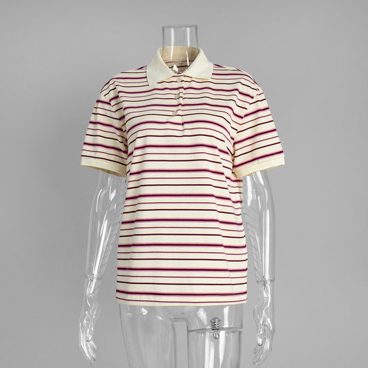 Polo Retro de Rayas Contraste - Camiseta Clásica de Manga Corta - Image 16