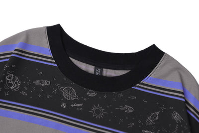 Playera Casual Holgada a Rayas para Hombre - Cuello Redondo Manga Corta - Image 10