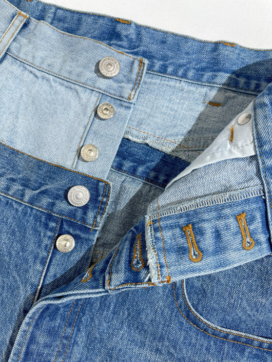 Falda Denim Corta Bicolor con Cintura Ajustable - Image 7