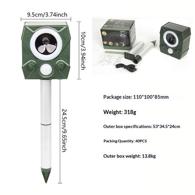 Repelente Ultrasónico Solar para Perros y Aves con Carga y Voz - Image 5