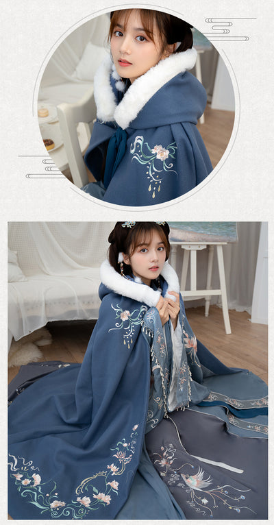 Capa Hanfu Bordada para Mujer con Forro Polar Largo - Image 8