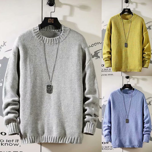 Suéter Cuello Redondo Hombre Estilo Coreano Tendencia Otoño