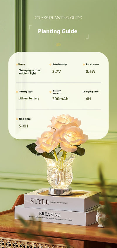 Lámpara de Mesa Flores de Cristal para Dormitorio - Image 10