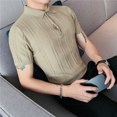 Polo Tejido de Manga Corta para Hombre con Textura y Elasticidad - Image 29