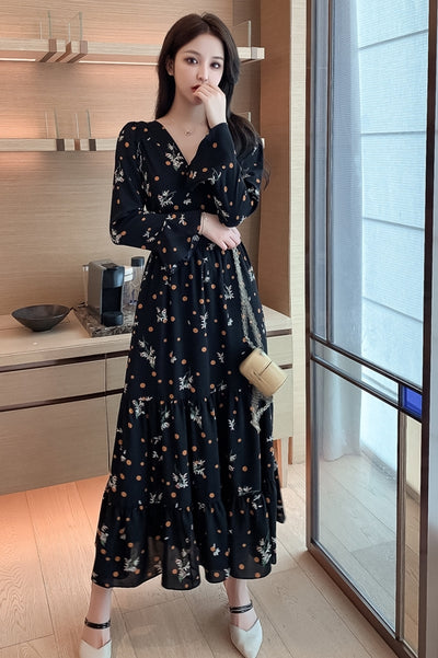 Vestido Retro Floral Francés con Cintura Entallada - Image 4
