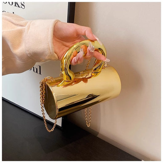 Bolsa Cilíndrica de Acrílico Transparente con Correa Cruzada - Image 18