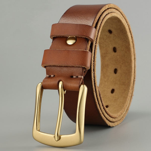 Cinturón de Cuero Genuino para Hombre - Diseño Artesanal Casual