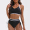 Bikini de Cintura Alta con Cordón Ajustable y Diseño Asimétrico