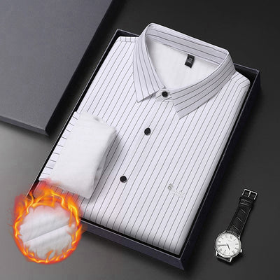 Camisa de Rayas Manga Larga para Hombre - Casual Ejecutivo Primavera Otoño - Image 4