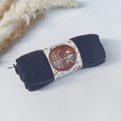 Pañuelo de Algodón y Lino Arrugado Monocromático - Image 75