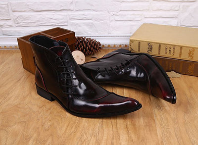 Botas de Cuero Puntiagudas Estilo Coreano Lujo Ligero para Hombre - Image 9