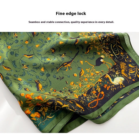 Pañuelo de Seda Estampado Floral Literario para Otoño e Invierno - Image 14