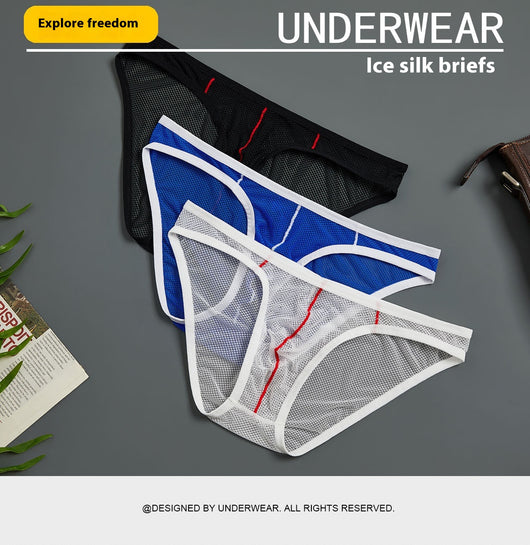 Bóxer Masculino Mesh Transparente Cintura Baja Seda Fría - Image 9