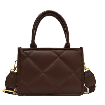 Bolso Cuadrado Pequeño con Correa Ancha y Detalles de Costura Automotriz - Image 8