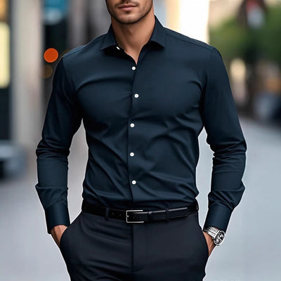 Camisa Blanca Formal Slim Fit para Primavera y Otoño - Image 3