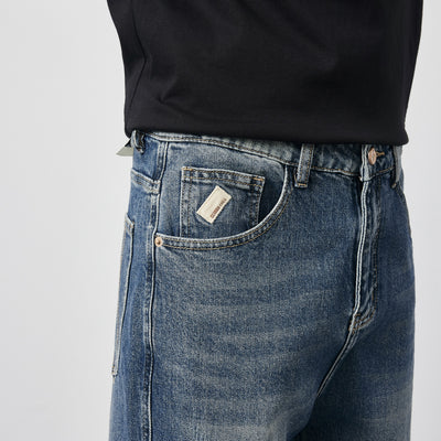 Pantalones Vaqueros Rectos Lavados Versátiles para Hombre - Image 3