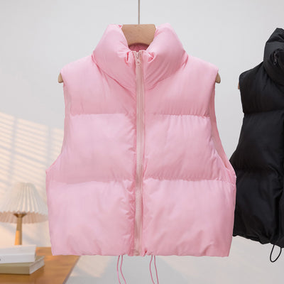 Chaleco Acolchado de Plumón para Mujer con Cuello Alto Grueso y Cálido - Image 7