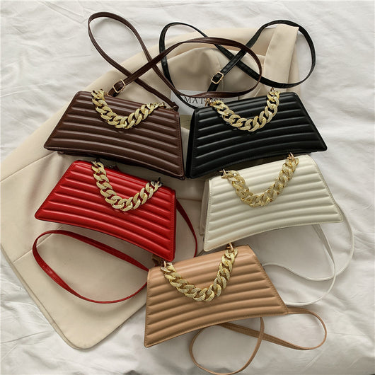 Bolso de Hombro Nupcial Cuadros con Cadena Roja para Mujer - Image 21