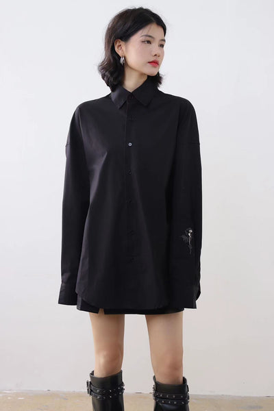 Blusa Larga Bordada con Rosas Vintage para Mujer - Image 13