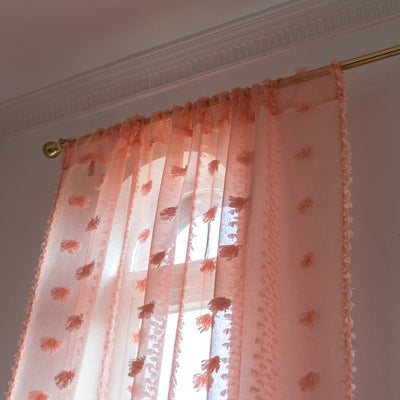 Cortinas Bohemias Texturizadas con Bordado Floral - Image 30