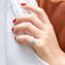 Anillo de Plata con Diamante Simulado en Forma de Gota para Mujer