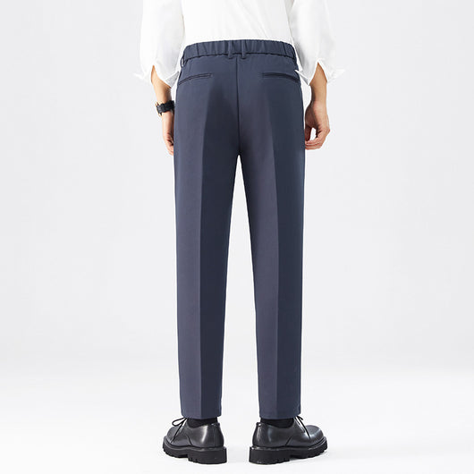 Pantalones Casuales Rectos con Botón en la Cintura Estilo Coreano para Hombre - Image 2
