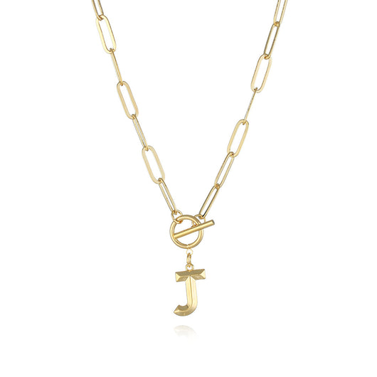 Collar de Letra Chapado en Oro Real Estilo Hip Hop - Image 21