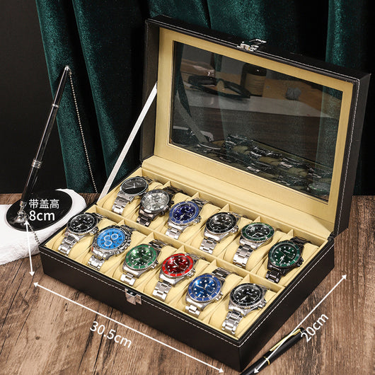 Caja Organizadora de Relojes Retro con Acabado Cuero PU y Diseño Madera - Image 16